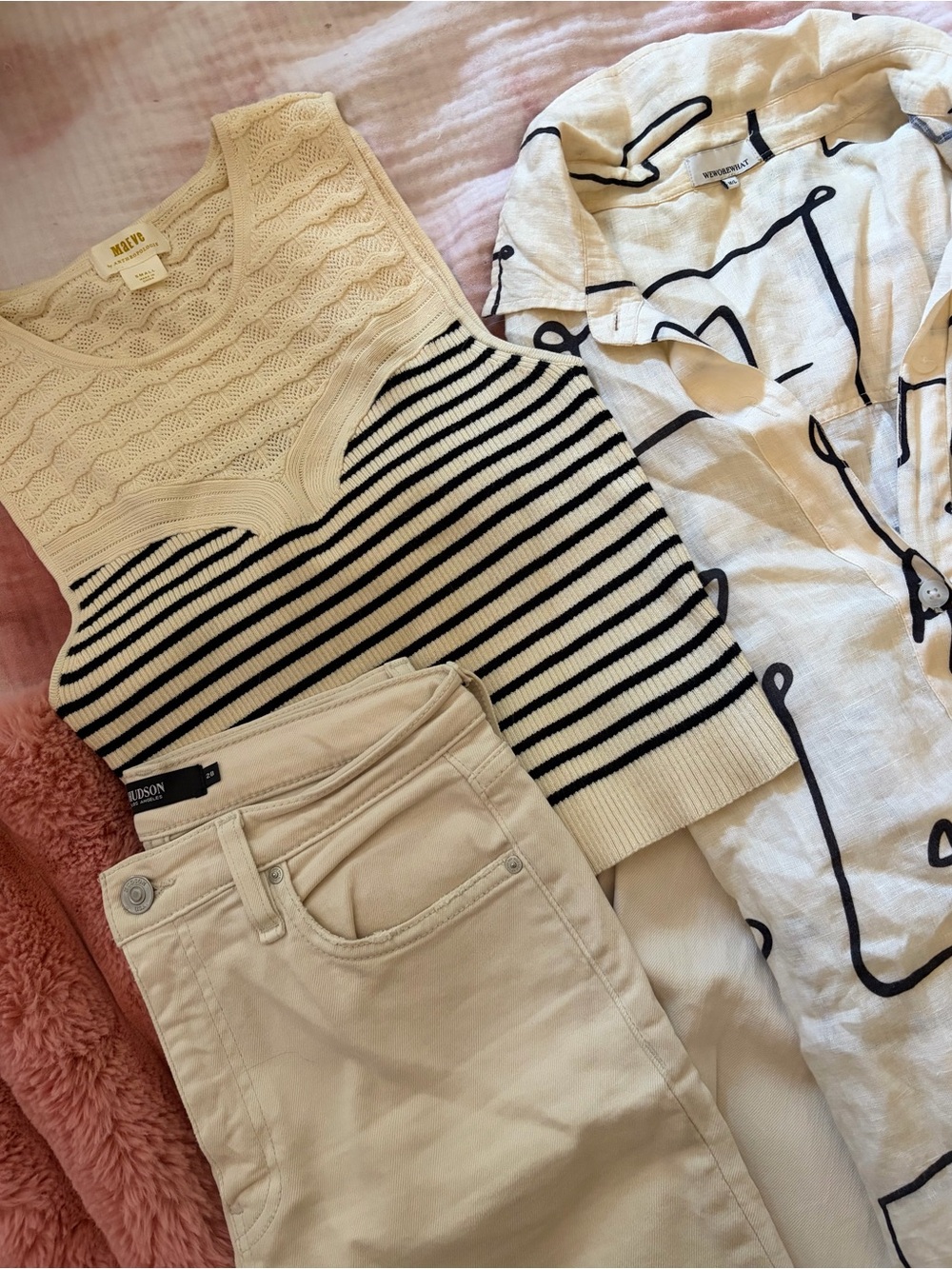 Black & Cream 3pcs Bundle S/M (jeans 28) Hudson, WeWoreWhat, Maeve Anthro